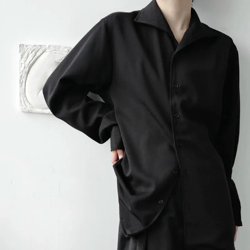 Bonsir Solid Clothing 2023 New Men Long Sleeved Shirts Men Korean Comfortable Blouses Casual Loose Classic Single Breasted Tops I57