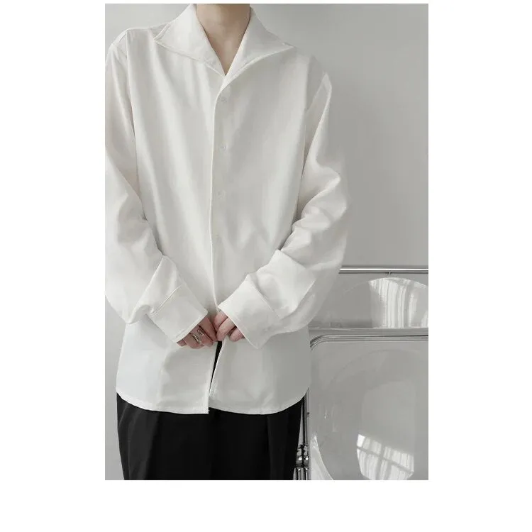 Bonsir Solid Clothing 2023 New Men Long Sleeved Shirts Men Korean Comfortable Blouses Casual Loose Classic Single Breasted Tops I57