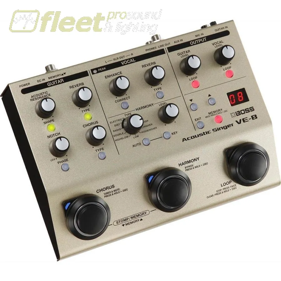 Boss VE-8 Acoustic Singer Vocal Effects Pedal