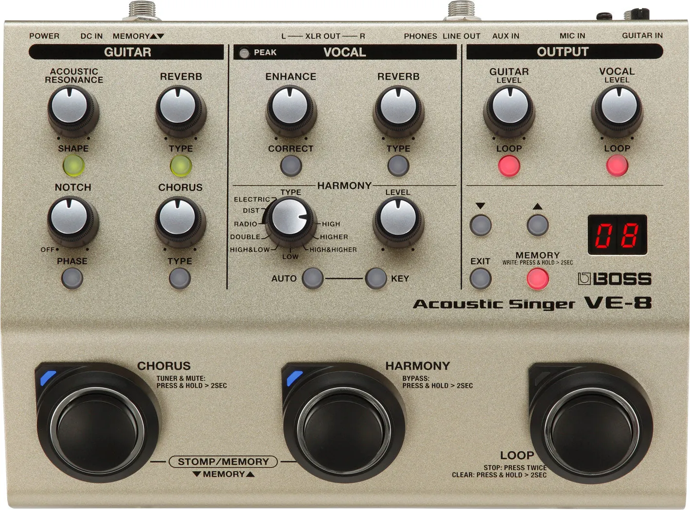 Boss VE-8 Acoustic Singer Vocal Processor