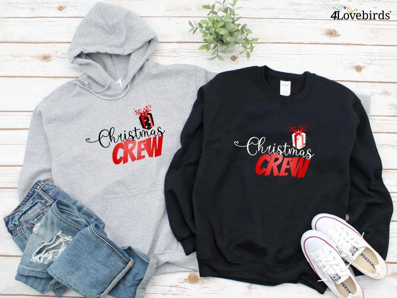 Christmas Crew Hoodie | Christmas Family Crew Sweatshirts | Christmas Family Long Sleeve Shirts | Christmas T-shirt For Family
