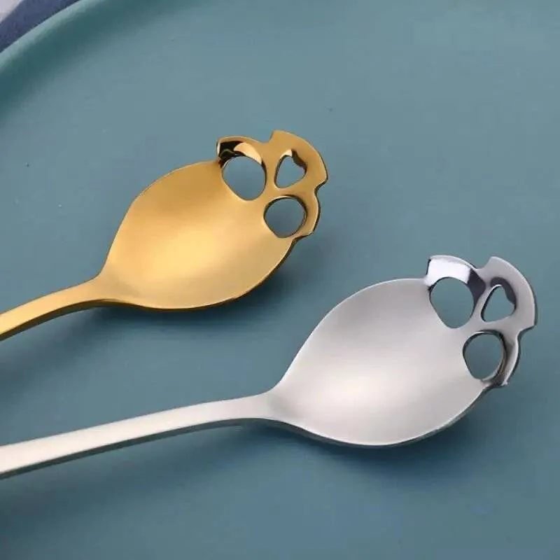 Coffee Scoop Skull 4 Colors Mixing Spoon Stainless Steel