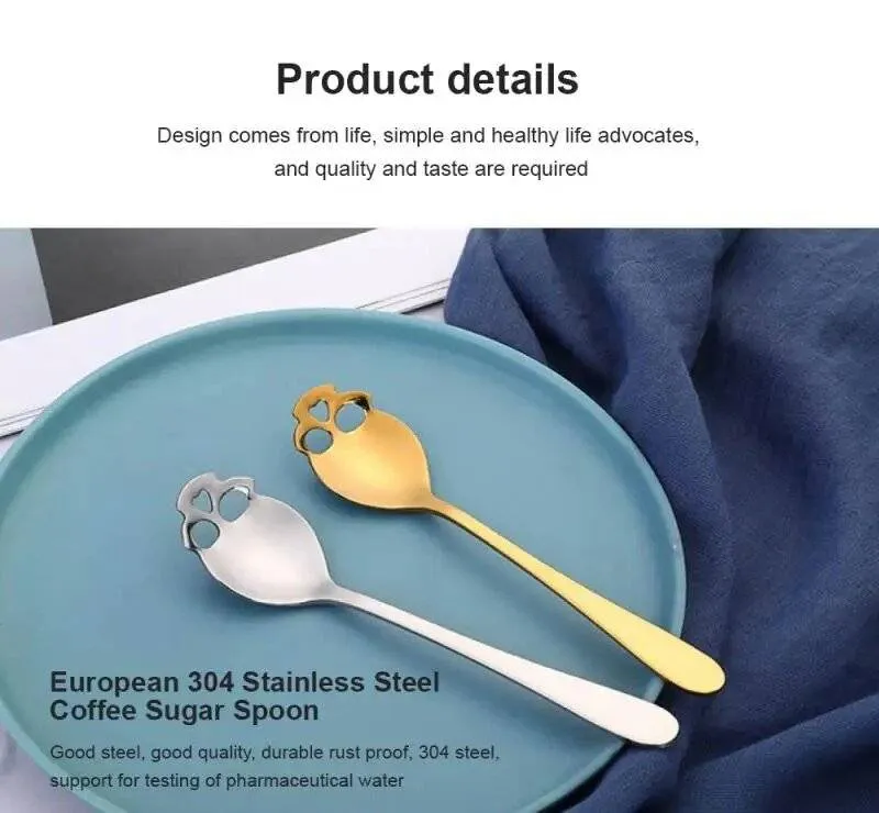 Coffee Scoop Skull 4 Colors Mixing Spoon Stainless Steel