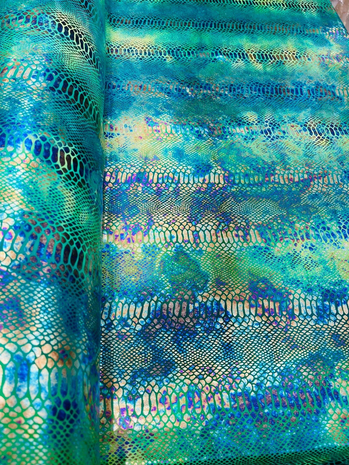 Colorful King  Snake Animal Print Fabrics - Lycra Spandex Fabric Sold By The Yard (Pick a Color)