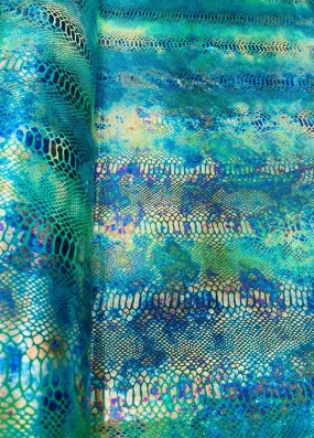 Colorful King  Snake Animal Print Fabrics - Lycra Spandex Fabric Sold By The Yard (Pick a Color)