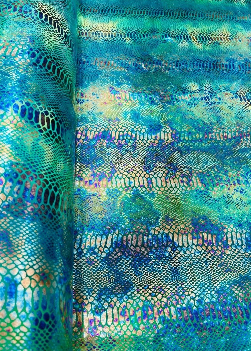 Colorful King  Snake Animal Print Fabrics - Lycra Spandex Fabric Sold By The Yard (Pick a Color)