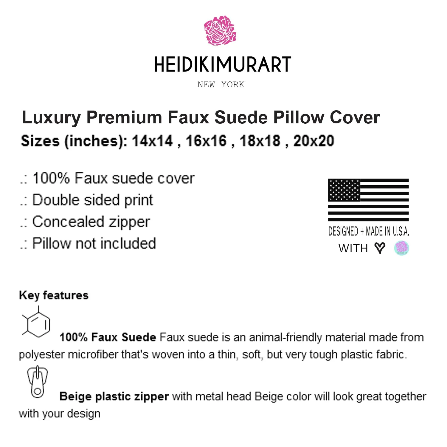 Cow Print Pillow Case, Brown White Black Double Sided Faux Suede Square Pillow Case Cover - Made in USA
