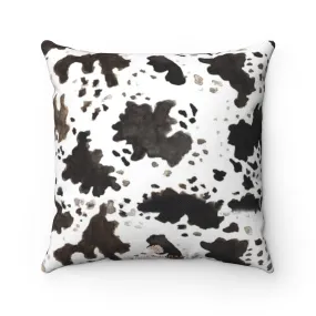 Cow Print Pillow Case, Polyester Square Pillow Case With Concealed Zipper-Printed in USA