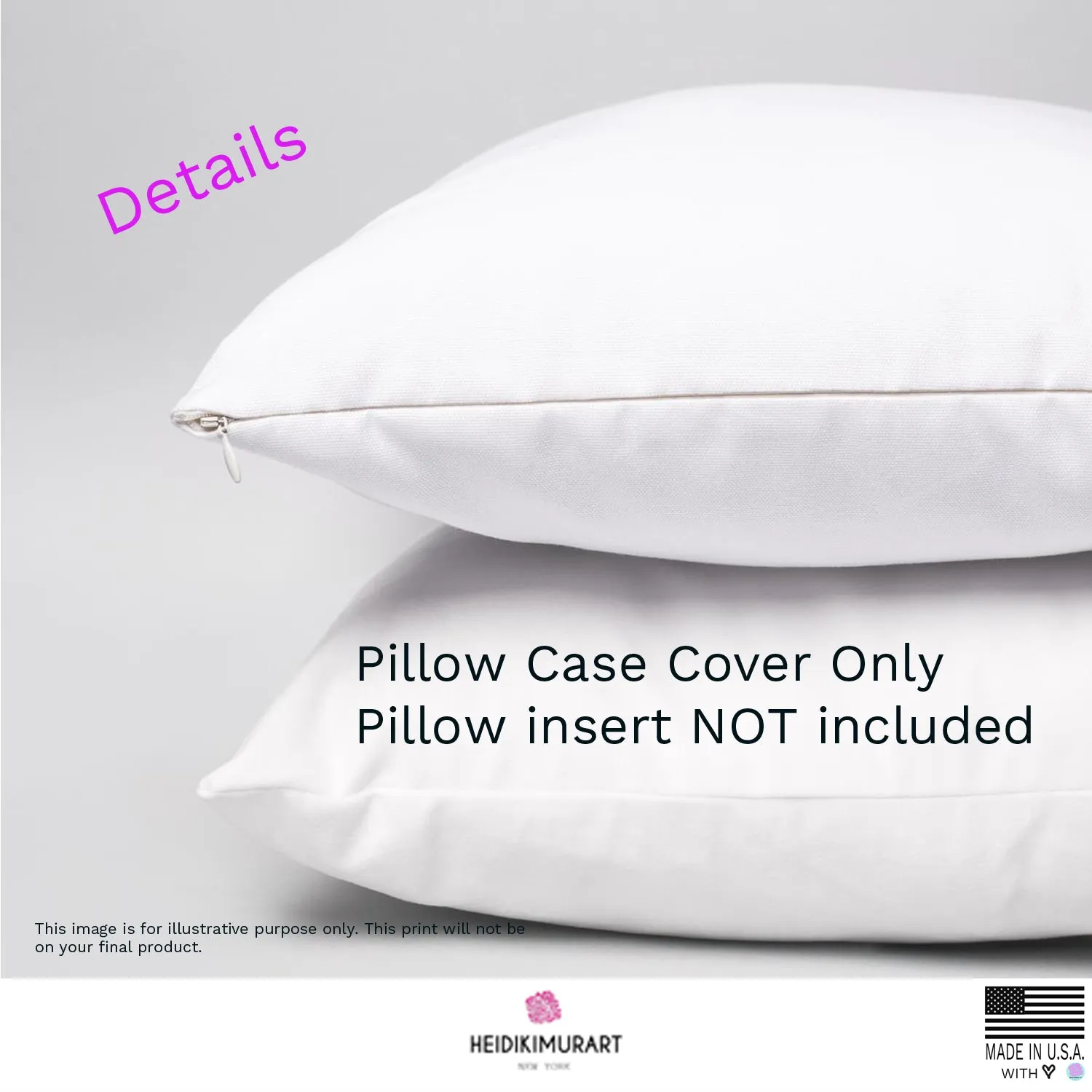 Cow Print Pillow Case, Polyester Square Pillow Case With Concealed Zipper-Printed in USA