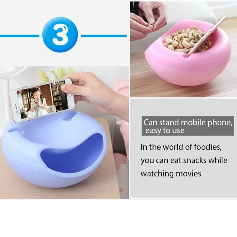 Creative lazy Snack Bowl With Phone Holder