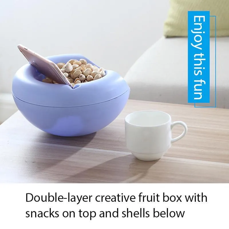 Creative lazy Snack Bowl With Phone Holder