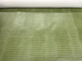 Crocodile Print Vinyl  Fabric - 54" Width Faux Leather Sold By The Yard (Pick A Color)