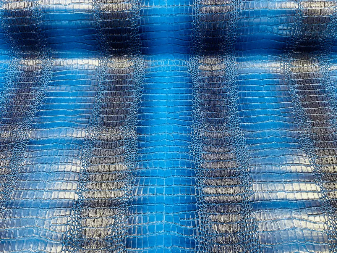 Crocodile Print Vinyl  Fabric - 54" Width Faux Leather Sold By The Yard (Pick A Color)