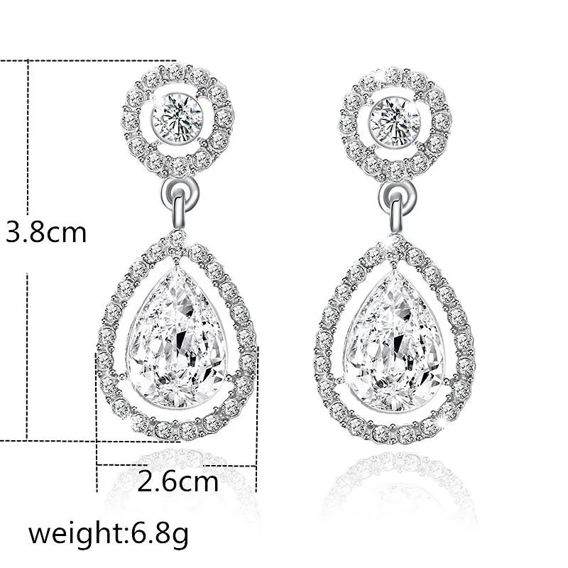 Crystal Teardrop Long Earrings Bridal Large Drop Earrings brincos for Women Fashion Wedding Jewelry boucle d'oreille e0252