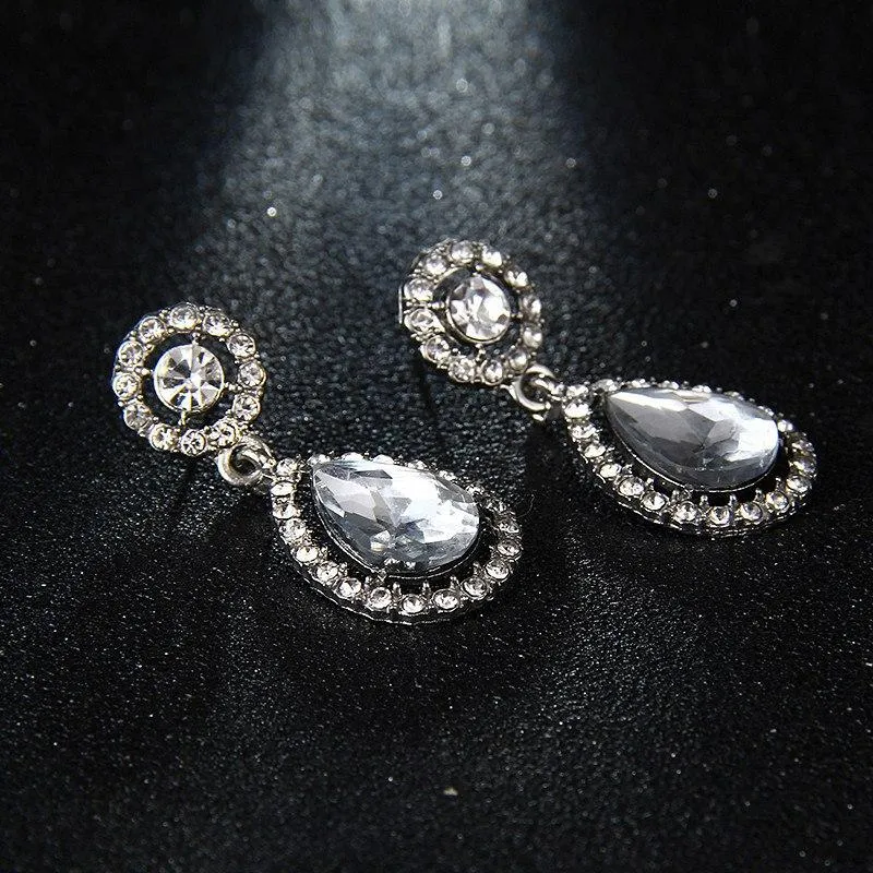 Crystal Teardrop Long Earrings Bridal Large Drop Earrings brincos for Women Fashion Wedding Jewelry boucle d'oreille e0252