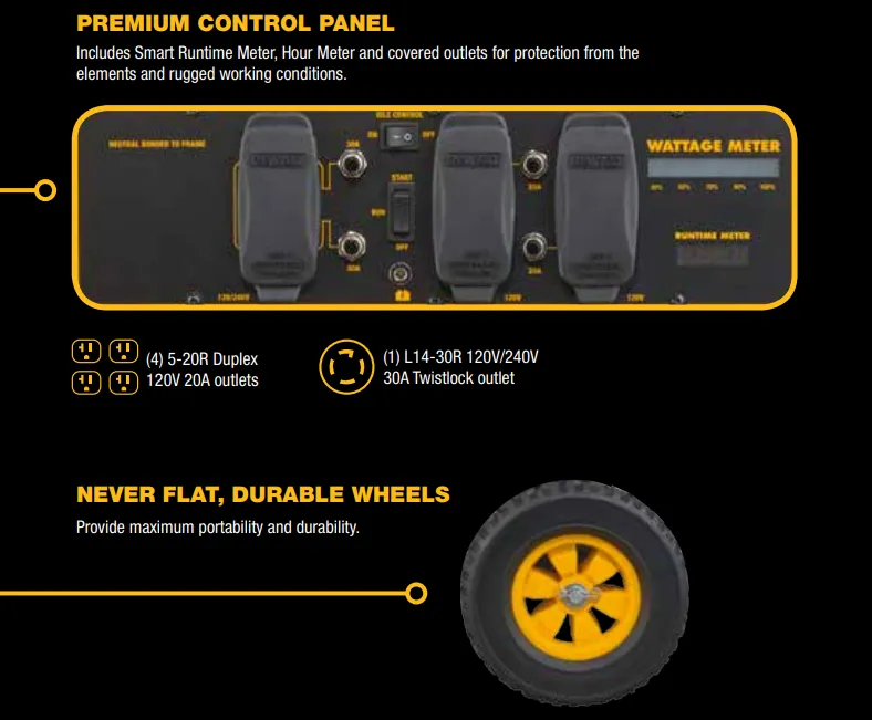 Dewalt DXGNR7000 7000W Auto Idle Electric Start Generator New