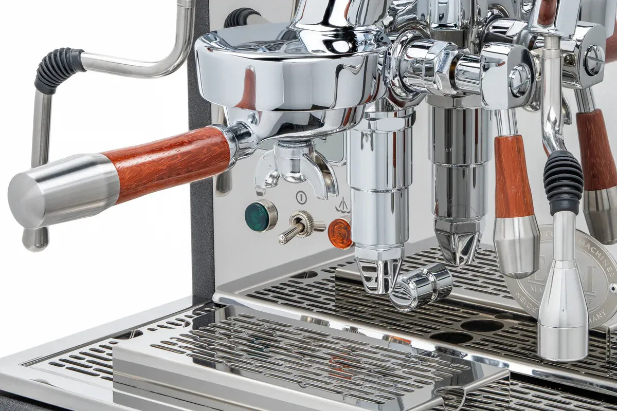 ECM Synchronika Paduak Wood and Anthracite Espresso Machine