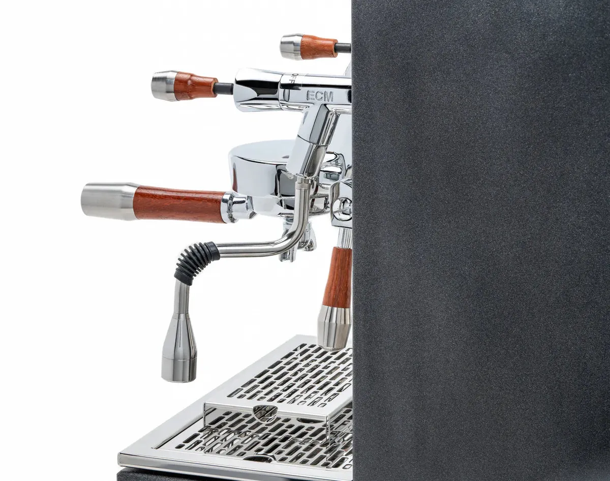 ECM Synchronika Paduak Wood and Anthracite Espresso Machine