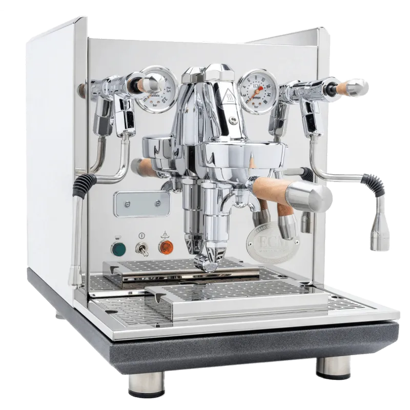ECM Synchronika Walnut Wood and Chrome Espresso Machine