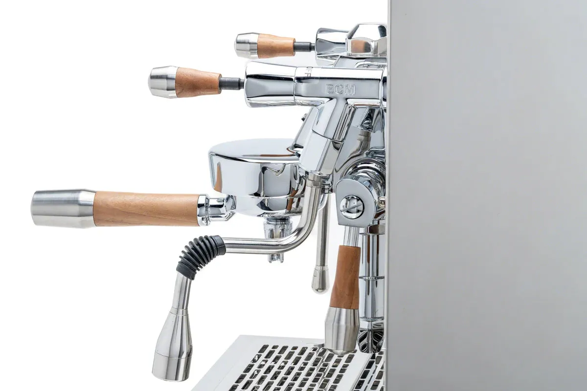 ECM Synchronika Walnut Wood and Chrome Espresso Machine