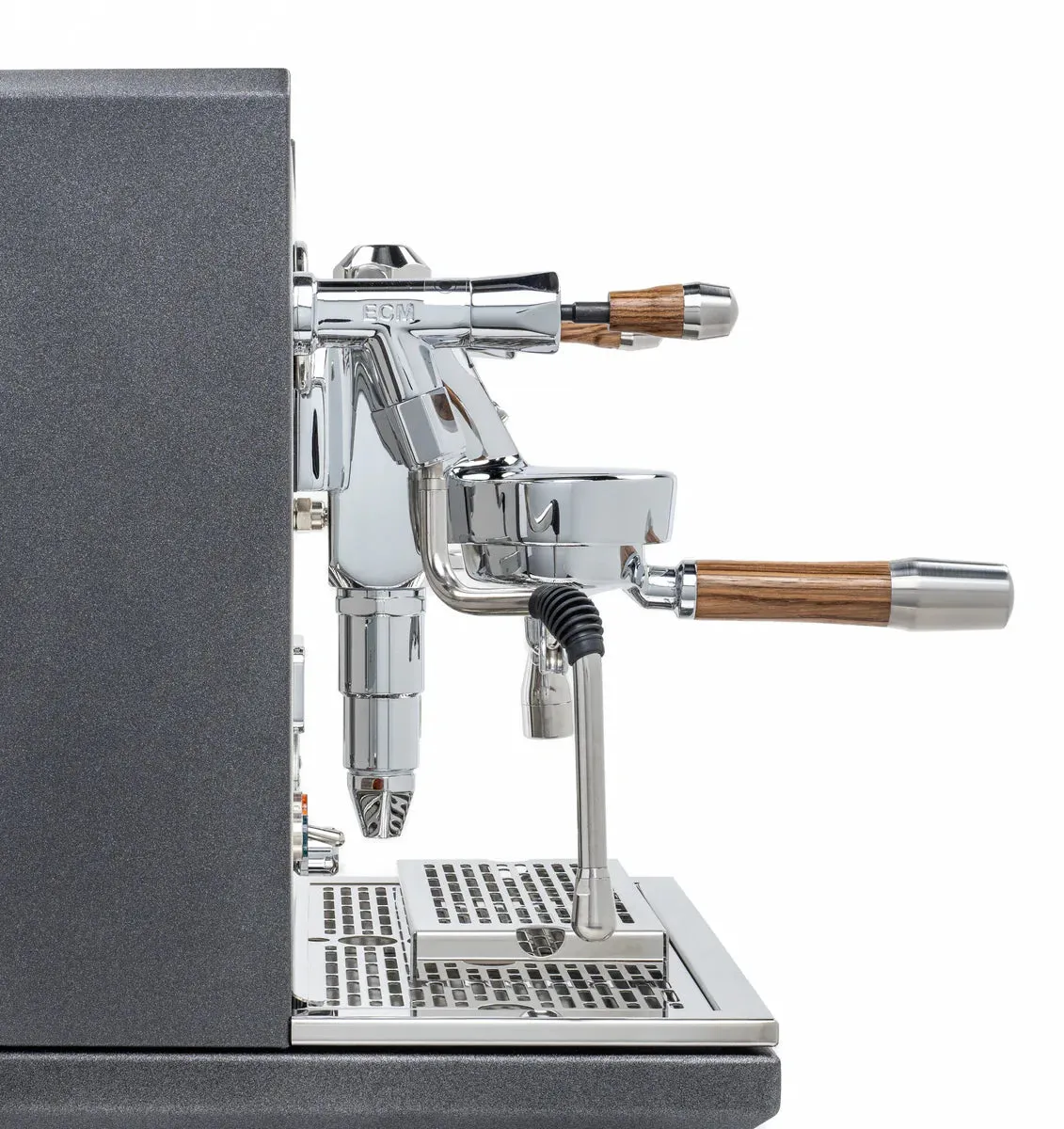 ECM Synchronika Zebra Wood and Anthracite Espresso Machine