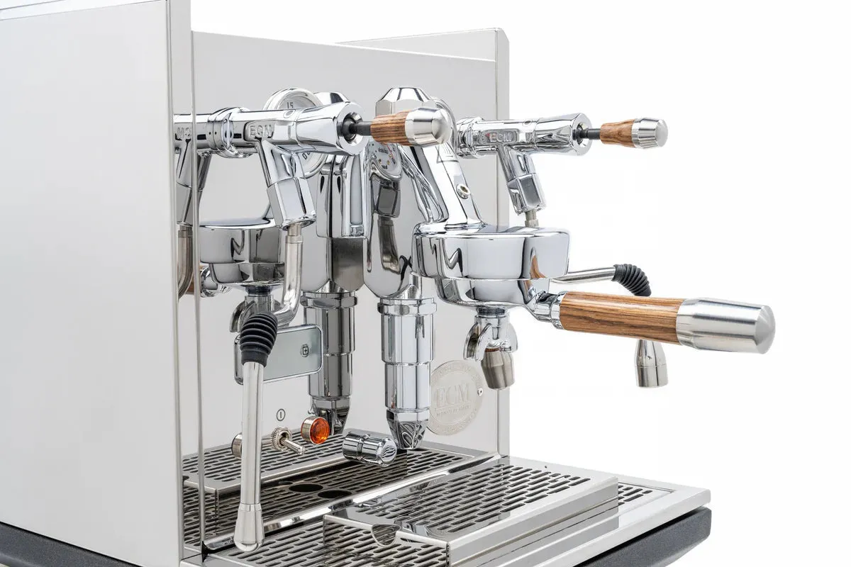 ECM Synchronika Zebra Wood and Chrome Espresso Machine