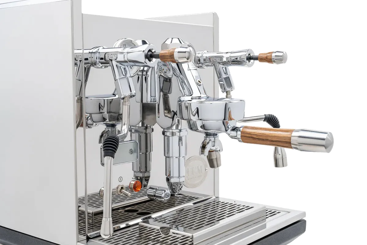 ECM Synchronika Zebra Wood and Chrome Espresso Machine