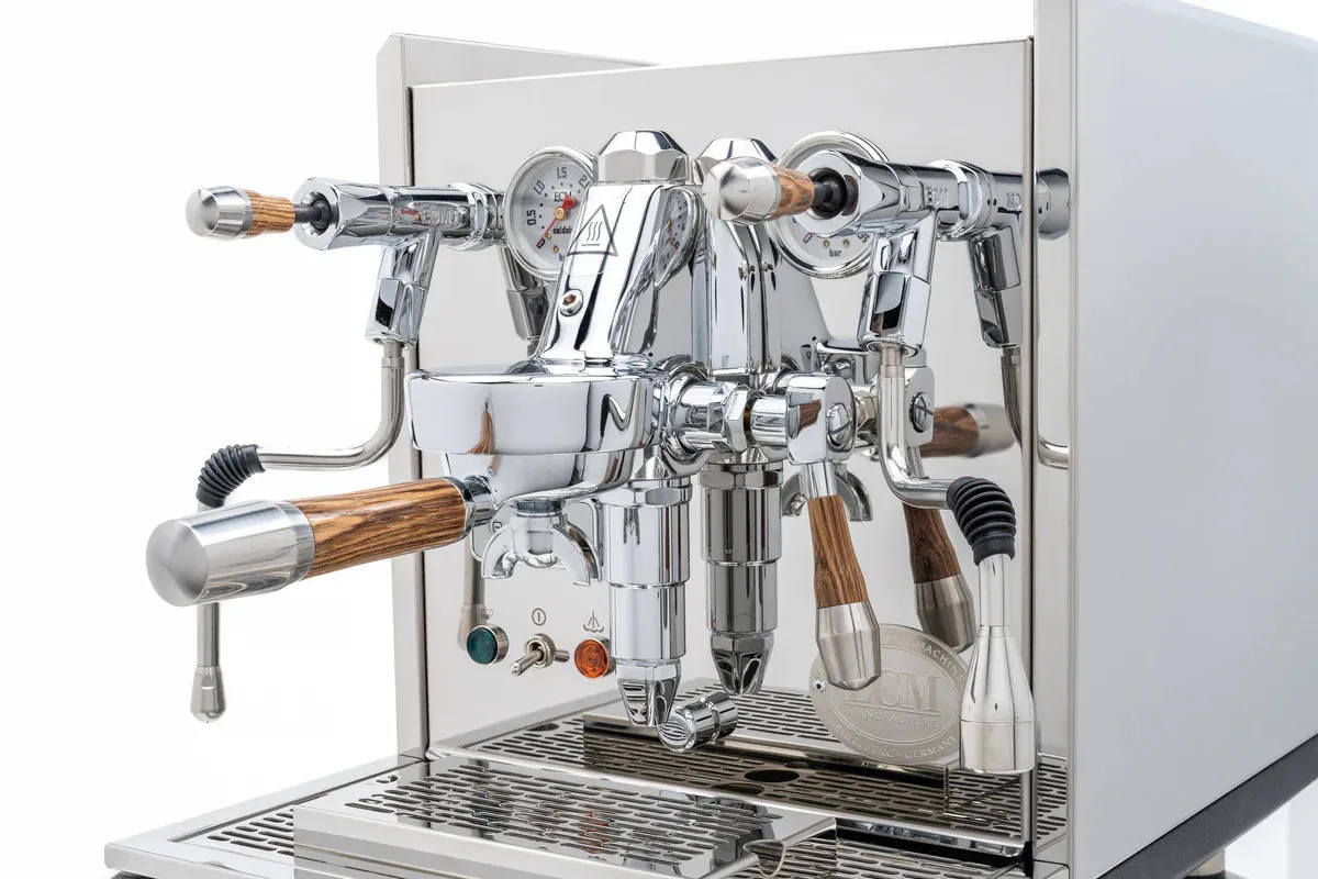 ECM Synchronika Zebra Wood and Chrome Espresso Machine