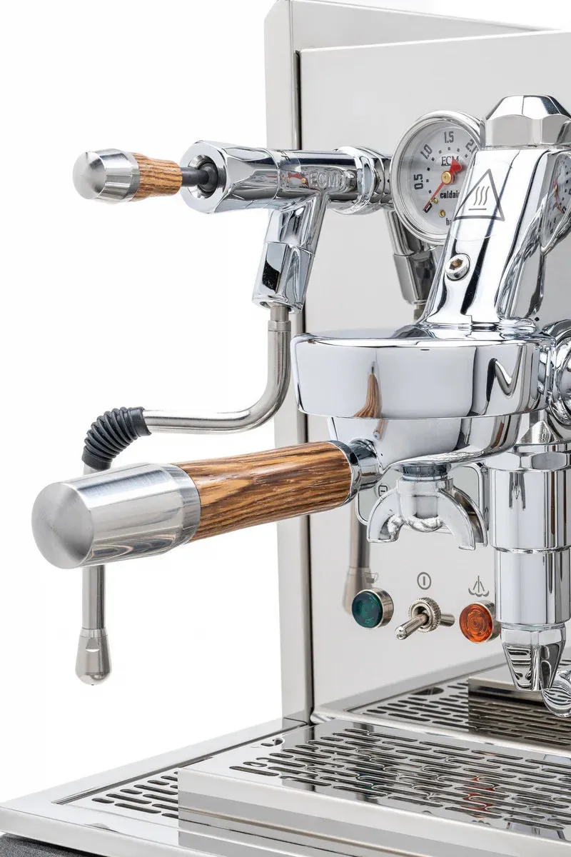 ECM Synchronika Zebra Wood and Chrome Espresso Machine