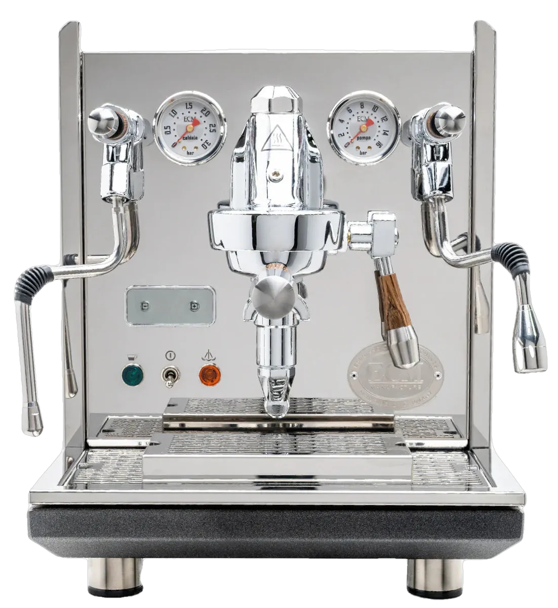 ECM Synchronika Zebra Wood and Chrome Espresso Machine