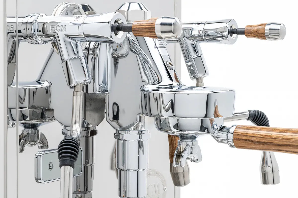 ECM Synchronika Zebra Wood and Chrome Espresso Machine