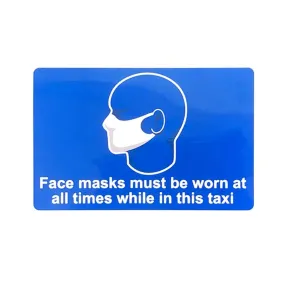 Face Masks must be worn - Single sided Window Sticker
