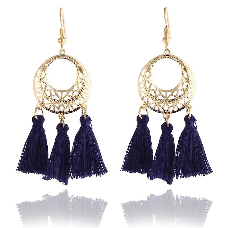 Fashion Women Statement Tassel Earrings Bohemian Multicolored ethnic Drop Earrings For Women Wedding Charm Jewelry Wholesale A14