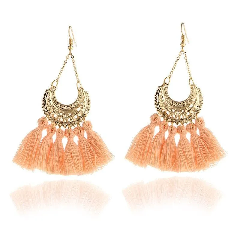 Fashion Women Statement Tassel Earrings Bohemian Multicolored ethnic Drop Earrings For Women Wedding Charm Jewelry Wholesale A14
