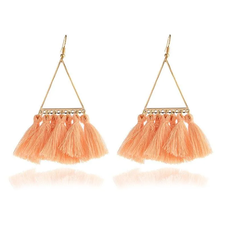 Fashion Women Statement Tassel Earrings Bohemian Multicolored ethnic Drop Earrings For Women Wedding Charm Jewelry Wholesale A14