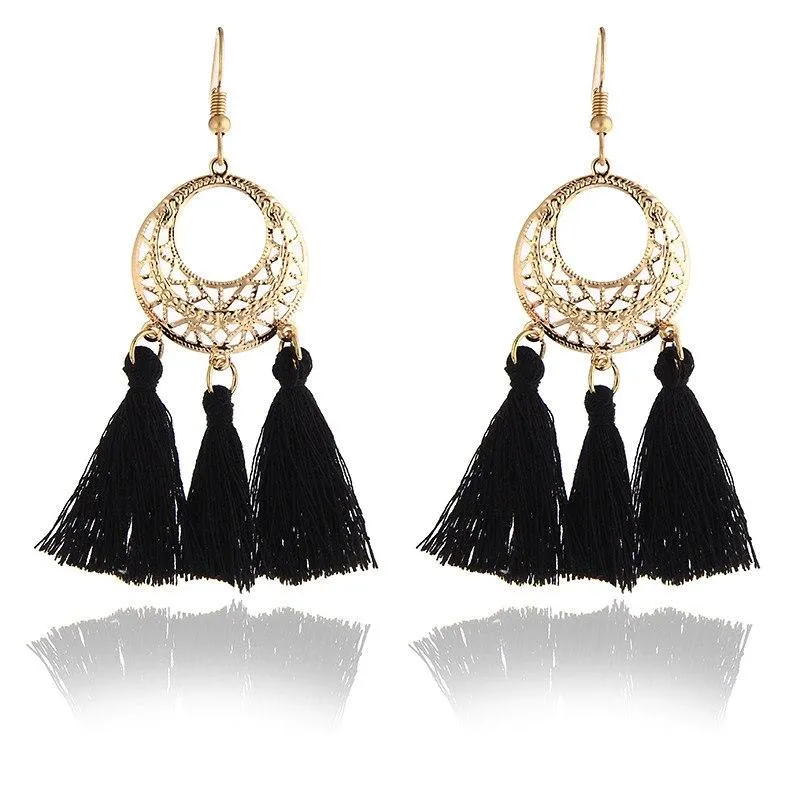 Fashion Women Statement Tassel Earrings Bohemian Multicolored ethnic Drop Earrings For Women Wedding Charm Jewelry Wholesale A14