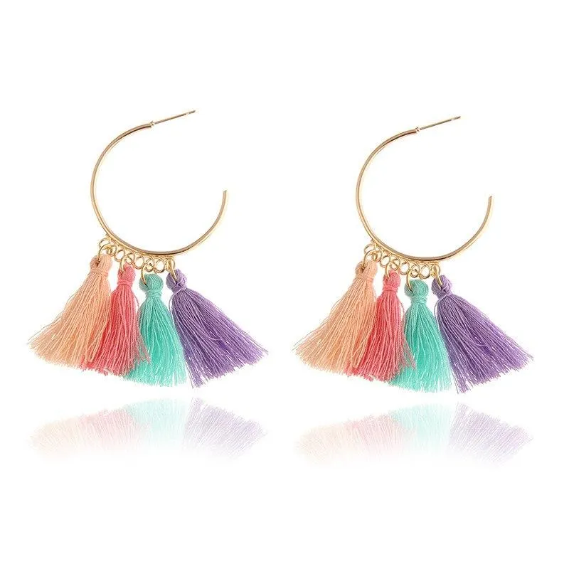 Fashion Women Statement Tassel Earrings Bohemian Multicolored ethnic Drop Earrings For Women Wedding Charm Jewelry Wholesale A14