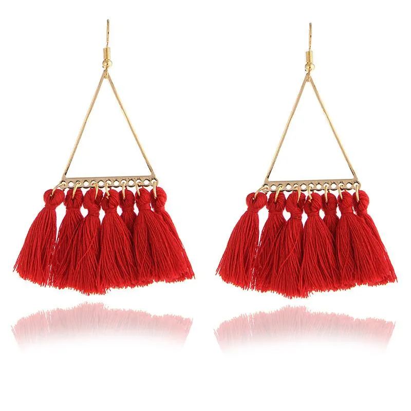 Fashion Women Statement Tassel Earrings Bohemian Multicolored ethnic Drop Earrings For Women Wedding Charm Jewelry Wholesale A14