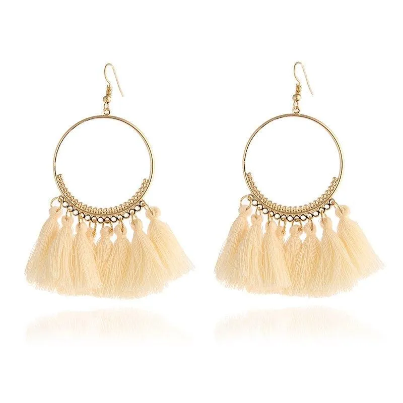 Fashion Women Statement Tassel Earrings Bohemian Multicolored ethnic Drop Earrings For Women Wedding Charm Jewelry Wholesale A14