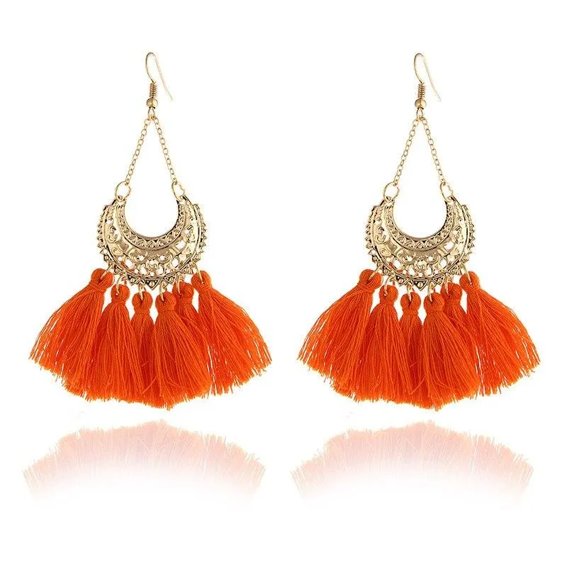 Fashion Women Statement Tassel Earrings Bohemian Multicolored ethnic Drop Earrings For Women Wedding Charm Jewelry Wholesale A14