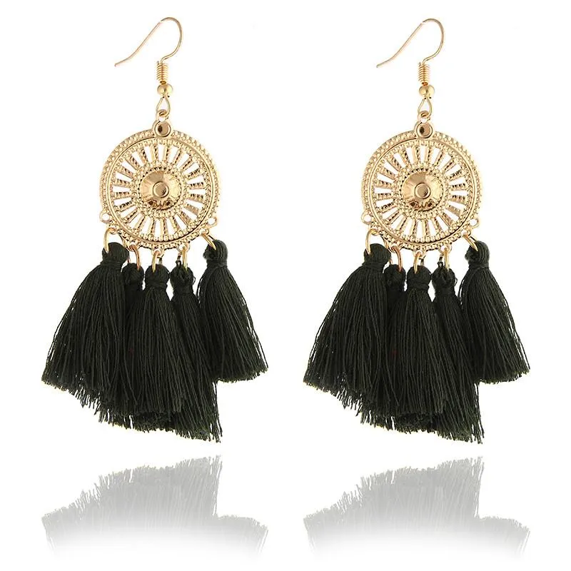 Fashion Women Statement Tassel Earrings Bohemian Multicolored ethnic Drop Earrings For Women Wedding Charm Jewelry Wholesale A14