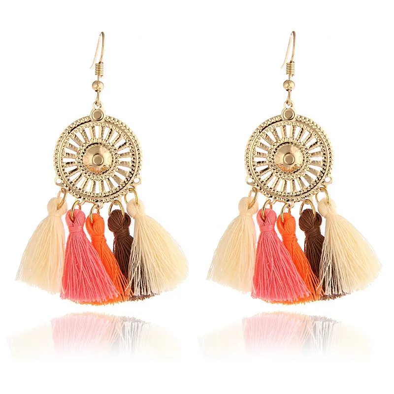 Fashion Women Statement Tassel Earrings Bohemian Multicolored ethnic Drop Earrings For Women Wedding Charm Jewelry Wholesale A14