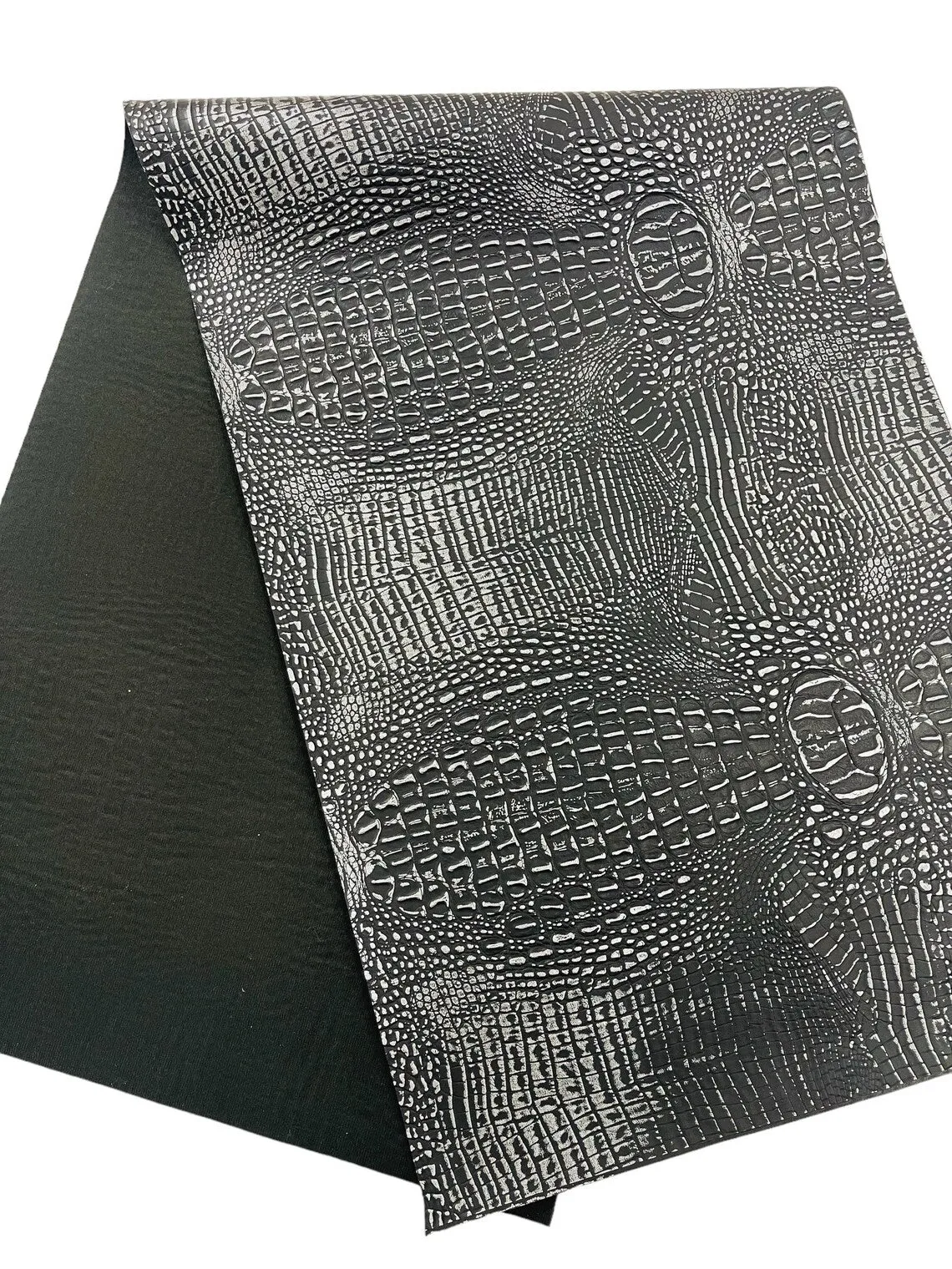 Faux Alligator Print on Vinyl Fabric - High Quality Faux Animal Print Skin Vinyl Sold by Yard