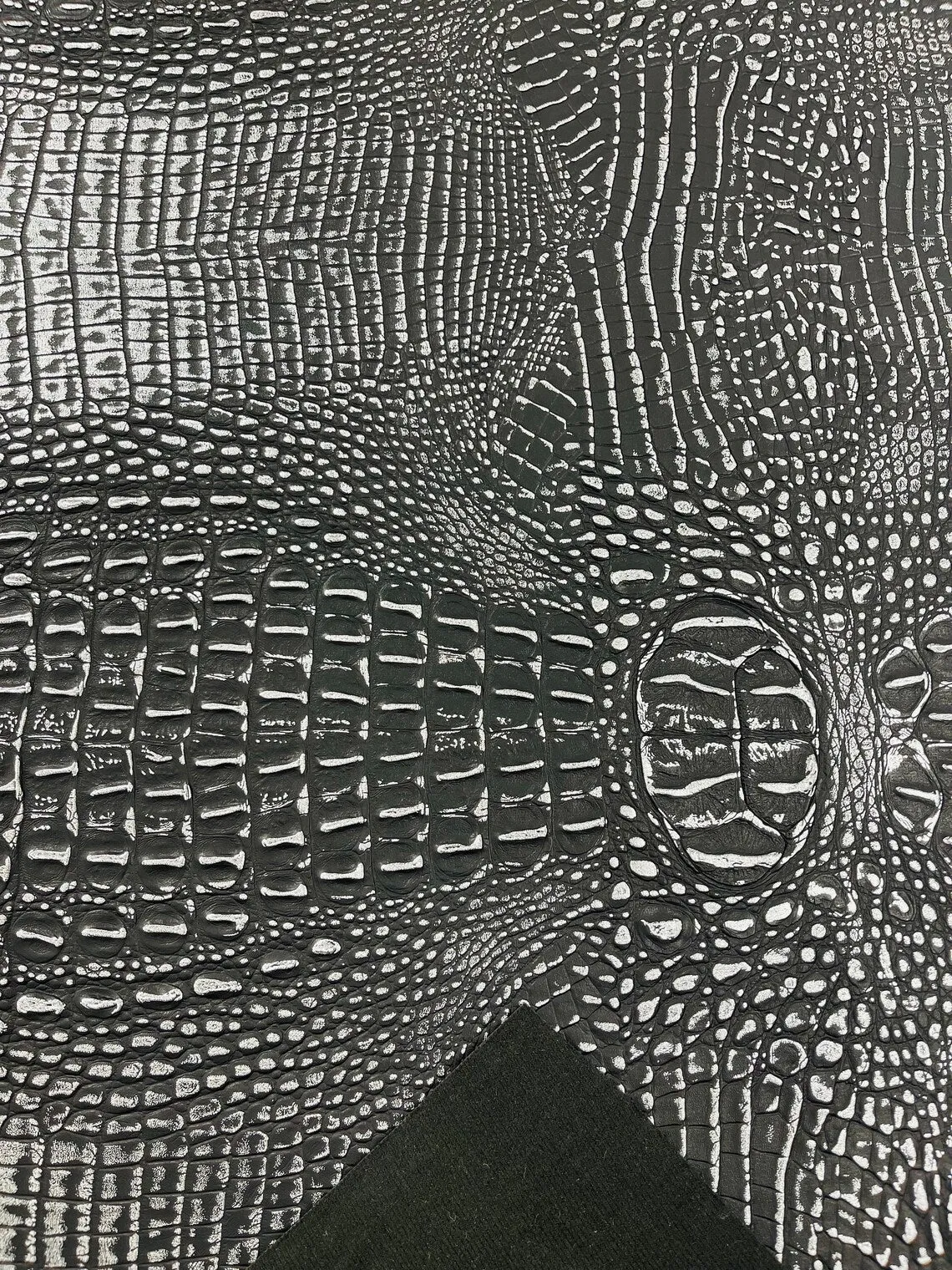 Faux Alligator Print on Vinyl Fabric - High Quality Faux Animal Print Skin Vinyl Sold by Yard