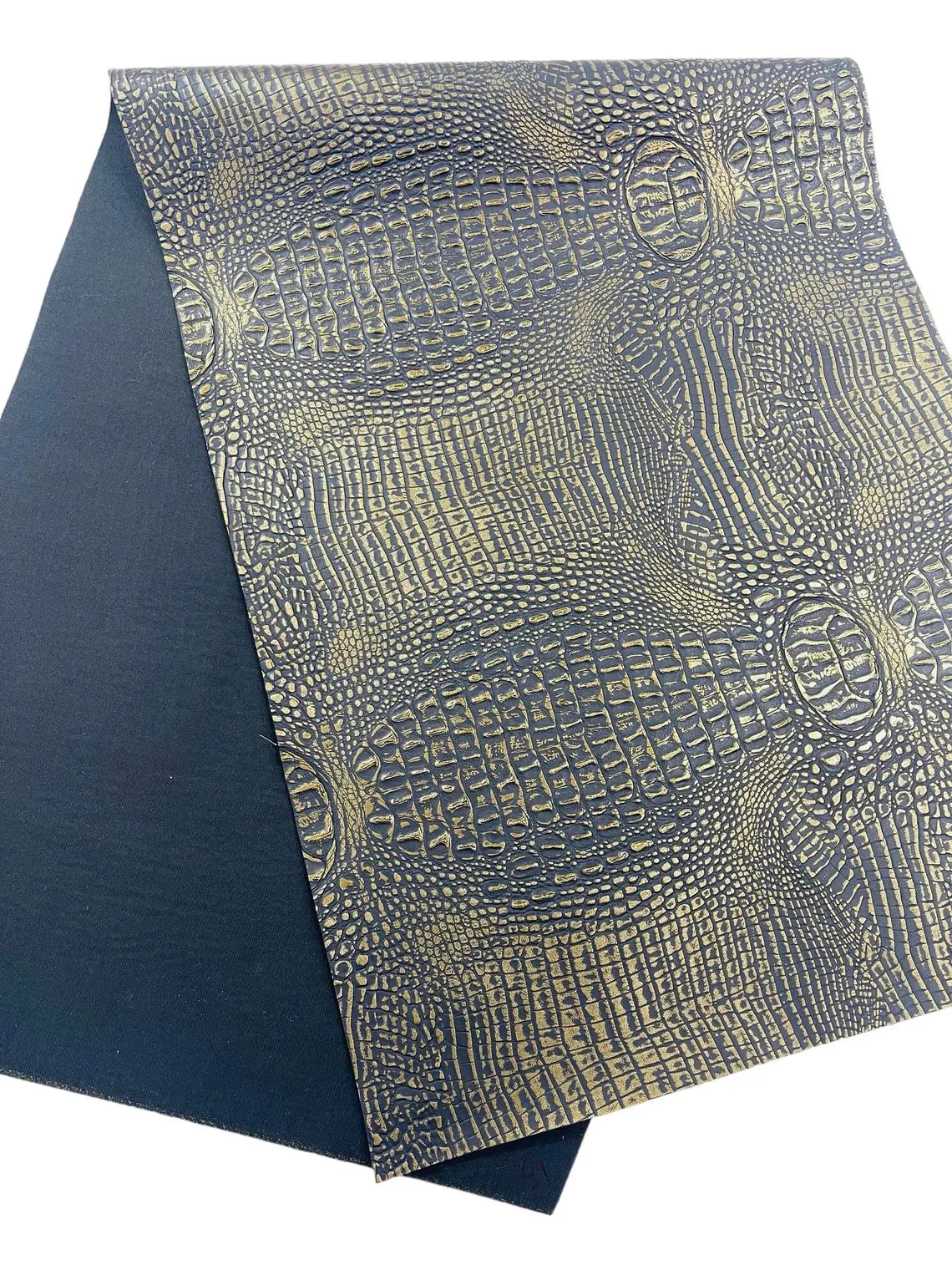 Faux Alligator Print on Vinyl Fabric - High Quality Faux Animal Print Skin Vinyl Sold by Yard
