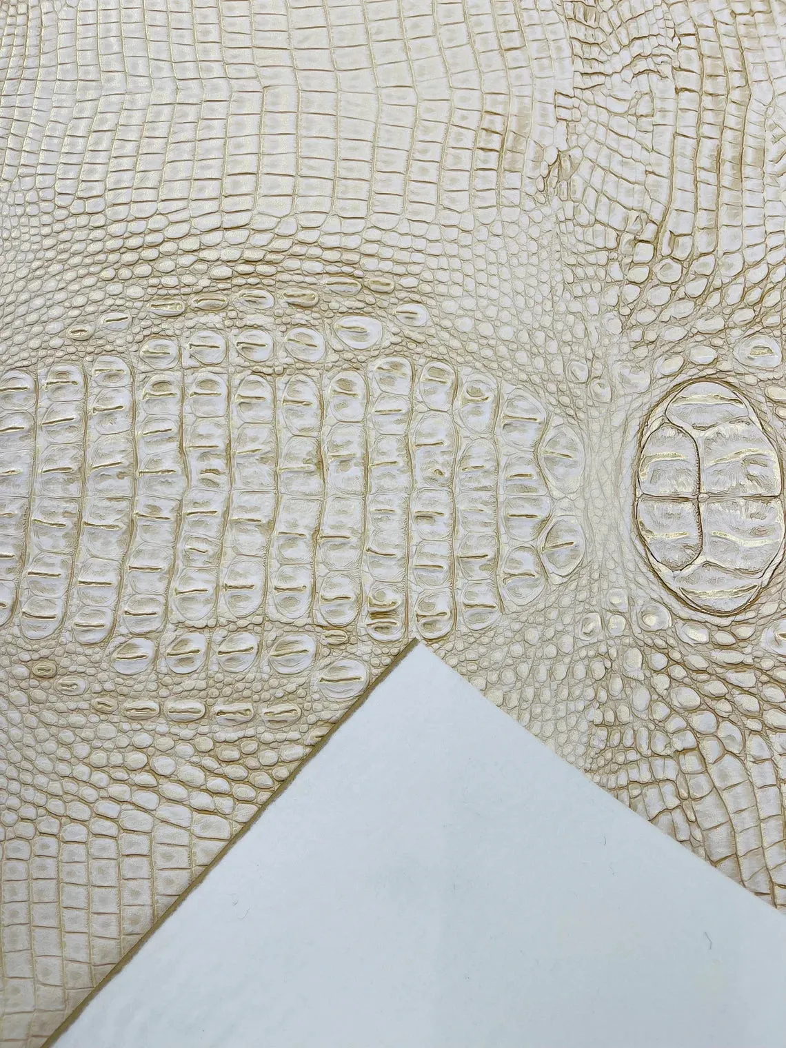 Faux Alligator Print on Vinyl Fabric - High Quality Faux Animal Print Skin Vinyl Sold by Yard