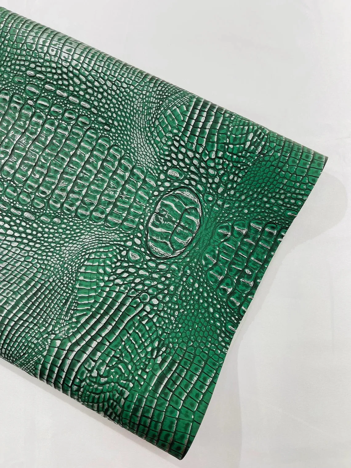 Faux Alligator Print on Vinyl Fabric - High Quality Faux Animal Print Skin Vinyl Sold by Yard