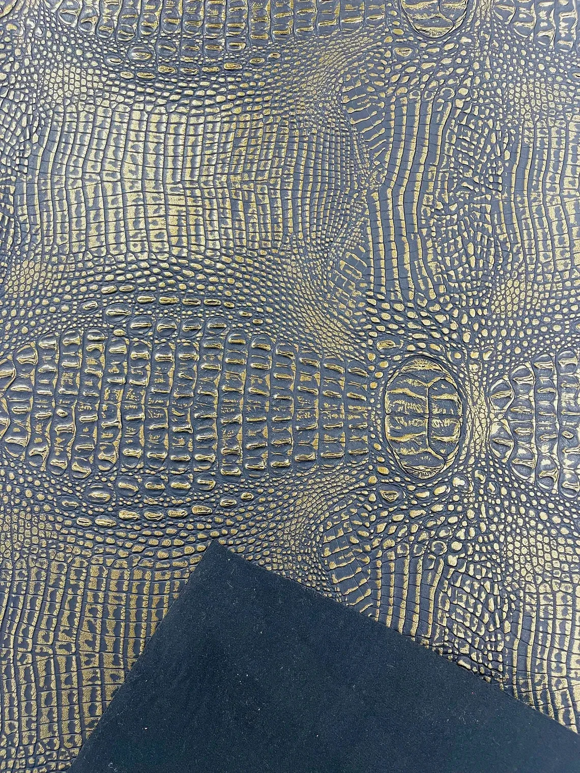 Faux Alligator Print on Vinyl Fabric - High Quality Faux Animal Print Skin Vinyl Sold by Yard