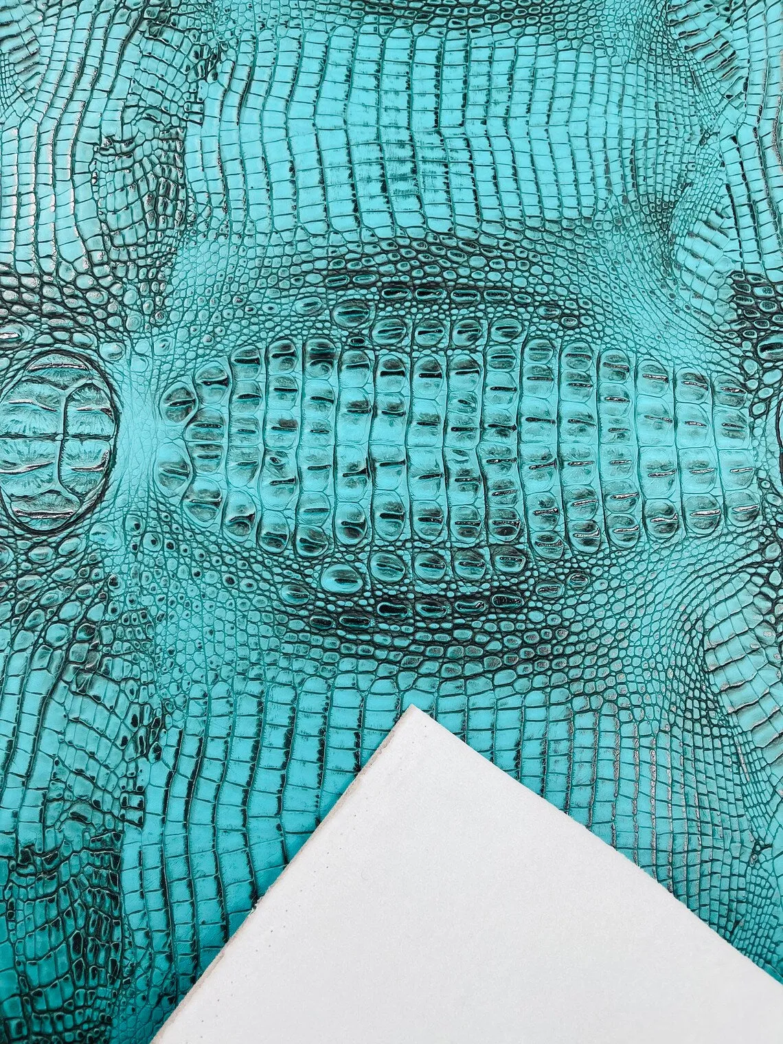 Faux Alligator Print on Vinyl Fabric - High Quality Faux Animal Print Skin Vinyl Sold by Yard