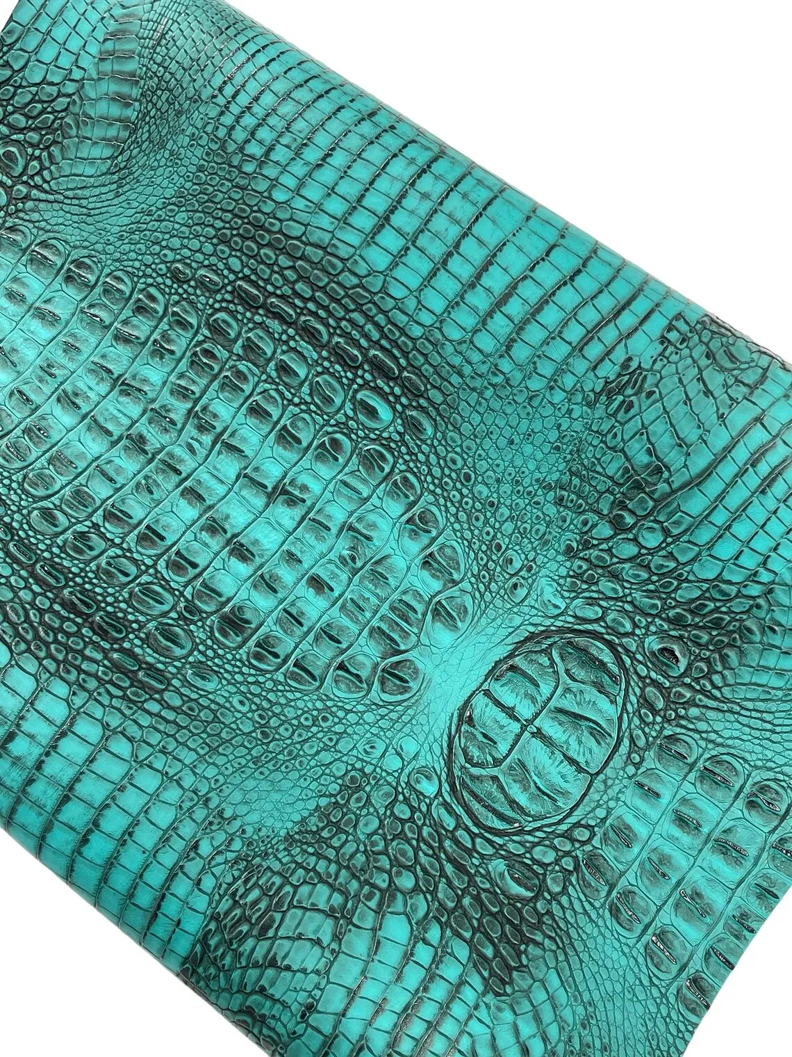 Faux Alligator Print on Vinyl Fabric - High Quality Faux Animal Print Skin Vinyl Sold by Yard